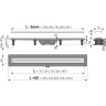 Водоотводящий желоб ALCAPLAST APZ18-850M SIMPLE с порогами из нержавеющей стали, для перфорированной решетки